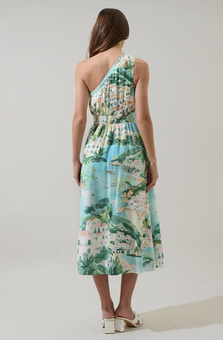 Piti Town Islay One Shoulder Midi Dress