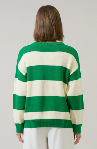 Oversized Tennis Stripe Knit Sweater
