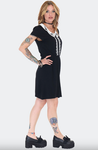 Gothic Wednesday Collar Mini Dress