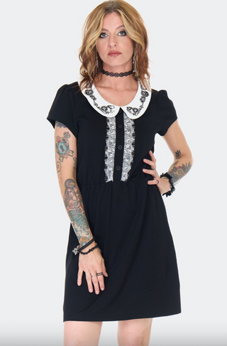 Gothic Wednesday Collar Mini Dress