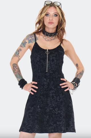 Magic Garden Cat Print Skater Mini Dress