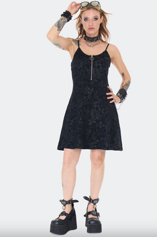 Magic Garden Cat Print Skater Mini Dress