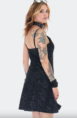 Magic Garden Cat Print Skater Mini Dress
