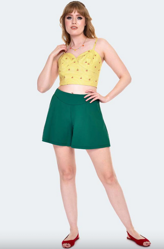 Natalie Cherry Stripe Crop Top