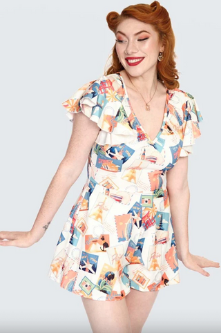 Postcard Print Playsuit