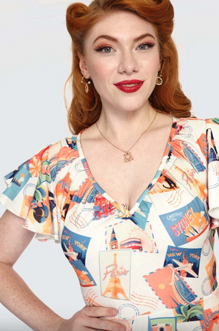 Postcard Print Playsuit