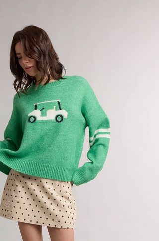 Golf Cart Graphic Knit Sweater