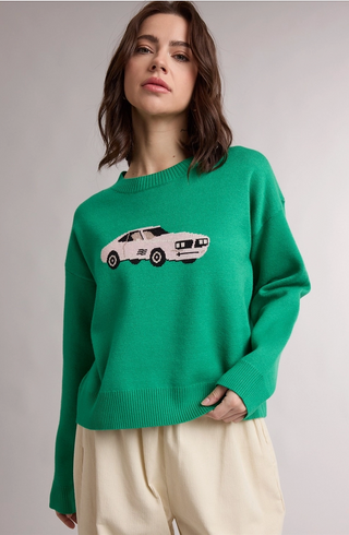 Sports Car Graphic Knit Sweater