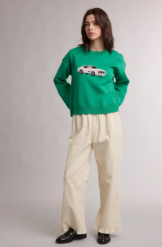 Sports Car Graphic Knit Sweater
