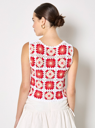 Crochet Squares Vest Knit Top
