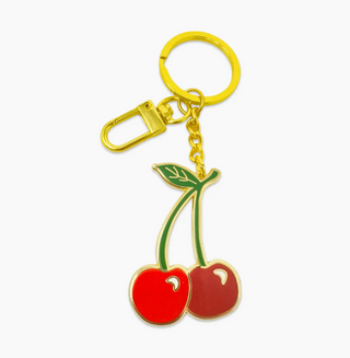 Cherries Enamel Bag Charm & Keychain