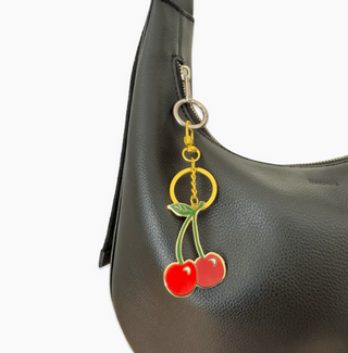 Cherries Enamel Bag Charm & Keychain