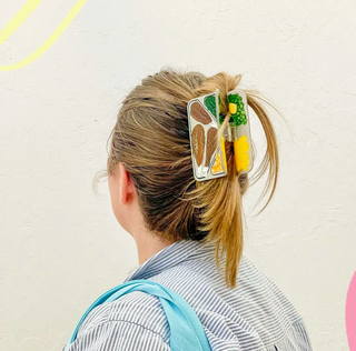 Large Retro TV Dinner Hair Claw Clip