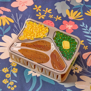 Large Retro TV Dinner Hair Claw Clip