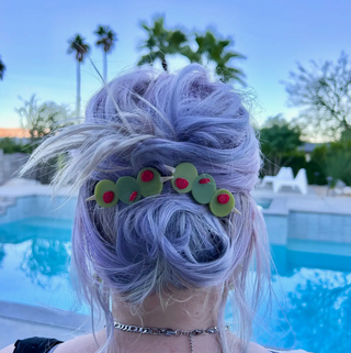 Stuffed Olive Hair Clips - Set of 2