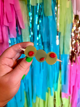 Stuffed Olive Hair Clips - Set of 2