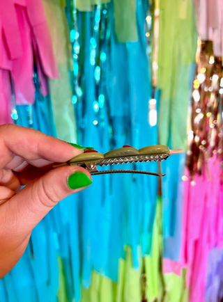 Stuffed Olive Hair Clips - Set of 2