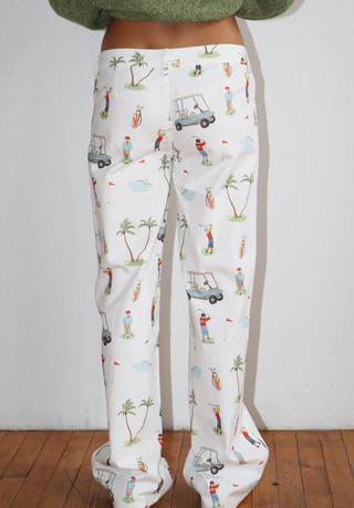 Golf Print Wide Leg Pants