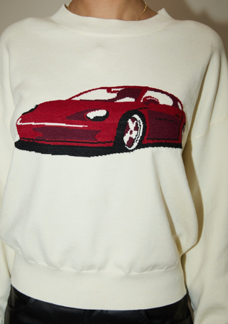 Sports Car Graphic Knit Sweater