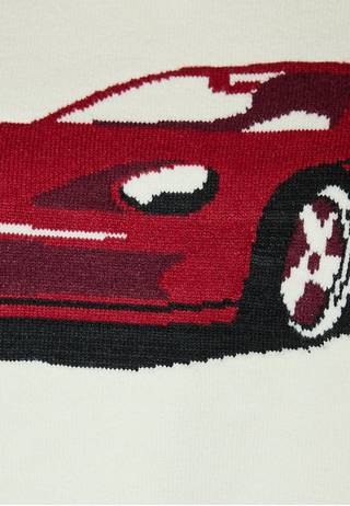 Sports Car Graphic Knit Sweater