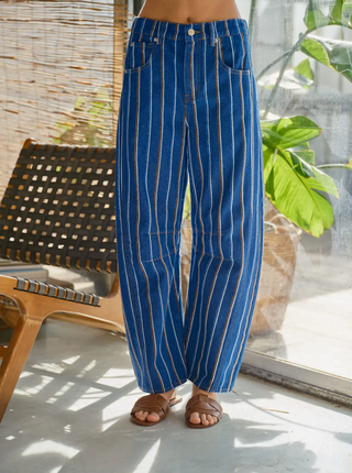 Striped Barrel Jeans