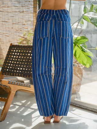 Striped Barrel Jeans