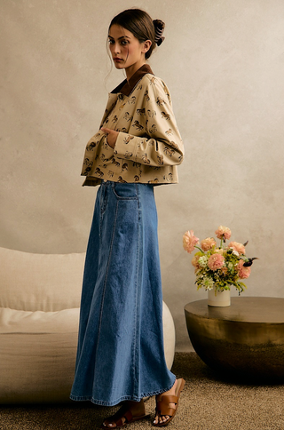 Horse Print Cropped Barn Jacket