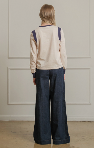87' Embroidered Long Sleeve Graphic Top