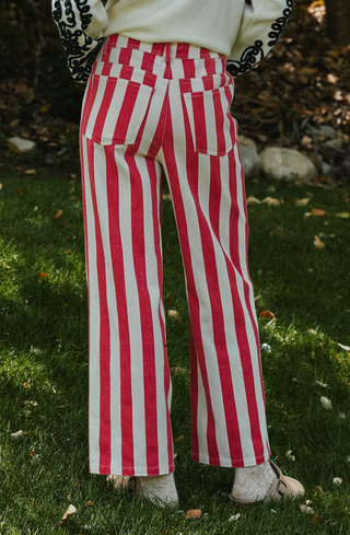 Striped Wide Leg Jean
