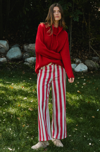 Striped Wide Leg Jean