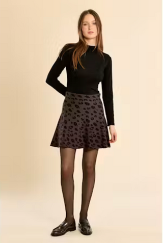 Leopard Knit Skater Skirt