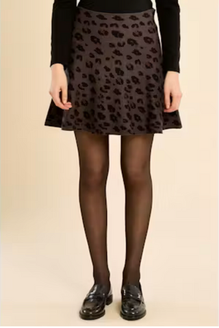 Leopard Knit Skater Skirt