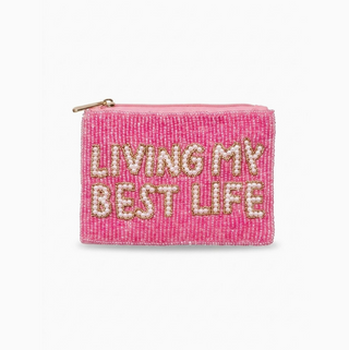 Living My Best Life Beaded Coin Purse