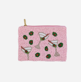 Martini Cocktail Beaded Coin Purse