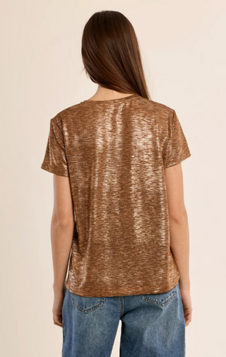 Metallic Short Sleeve Top