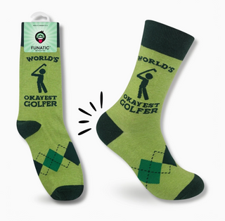 Worlds Okayest Golfer Socks
