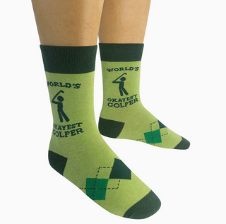 Worlds Okayest Golfer Socks