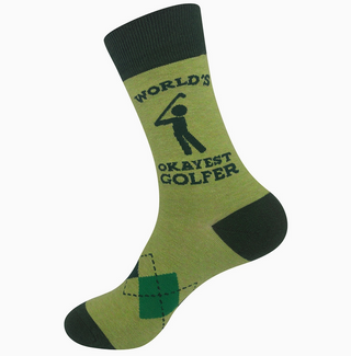 Worlds Okayest Golfer Socks