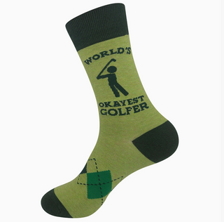 Worlds Okayest Golfer Socks