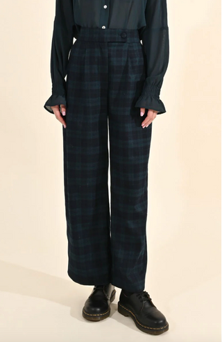 High Waisted Tartan Plaid Trousers