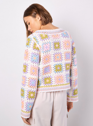 Pastel Crochet Square Sweater