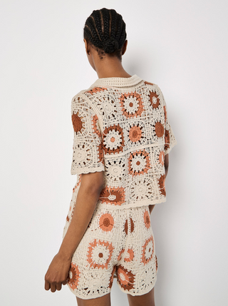 Collared Crochet Cardigan