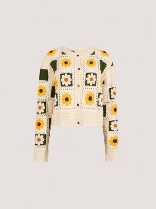 Daisy Squares Crochet Cardigan
