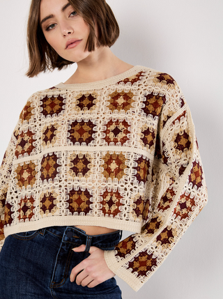 Crochet Square Boxy Sweater