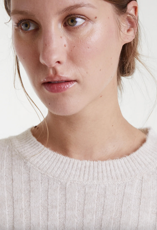 Ribbed Long Sleeve Knit Sweater