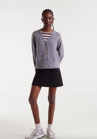 Multicolored Button Knit Cardigan