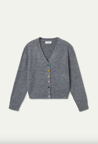 Multicolored Button Knit Cardigan