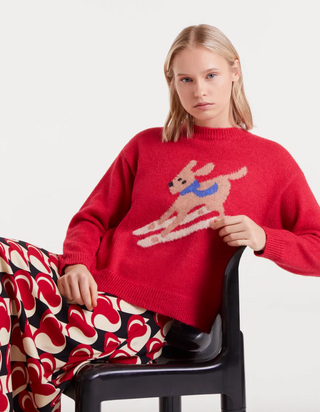 Dog On Skis Knit Sweater