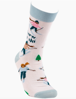Born To Ski Crew Socks