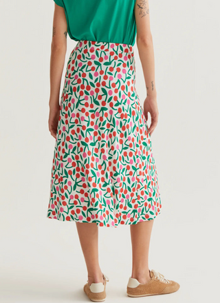 Cherry Print Midi Skirt
